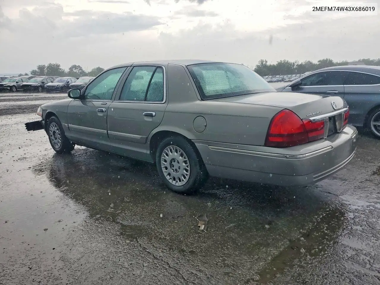 2003 Mercury Grand Marquis Gs VIN: 2MEFM74W43X686019 Lot: 61940556