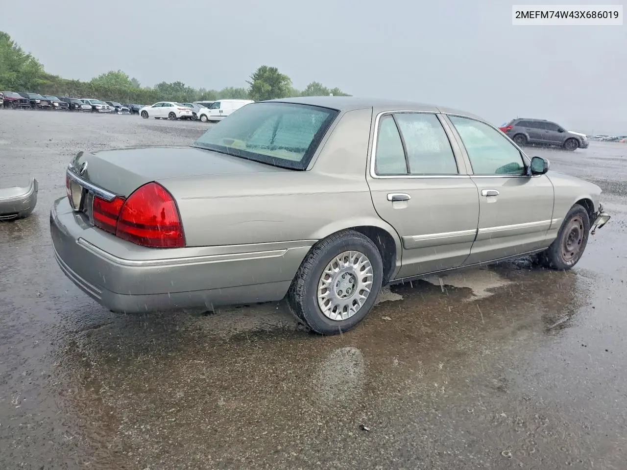 2003 Mercury Grand Marquis Gs VIN: 2MEFM74W43X686019 Lot: 61940556