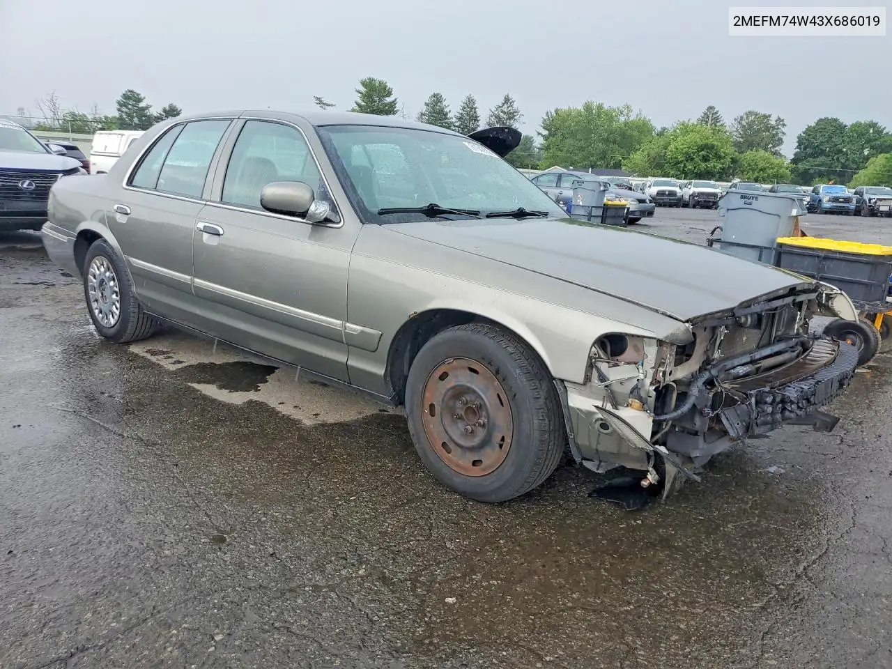 2003 Mercury Grand Marquis Gs VIN: 2MEFM74W43X686019 Lot: 61940556