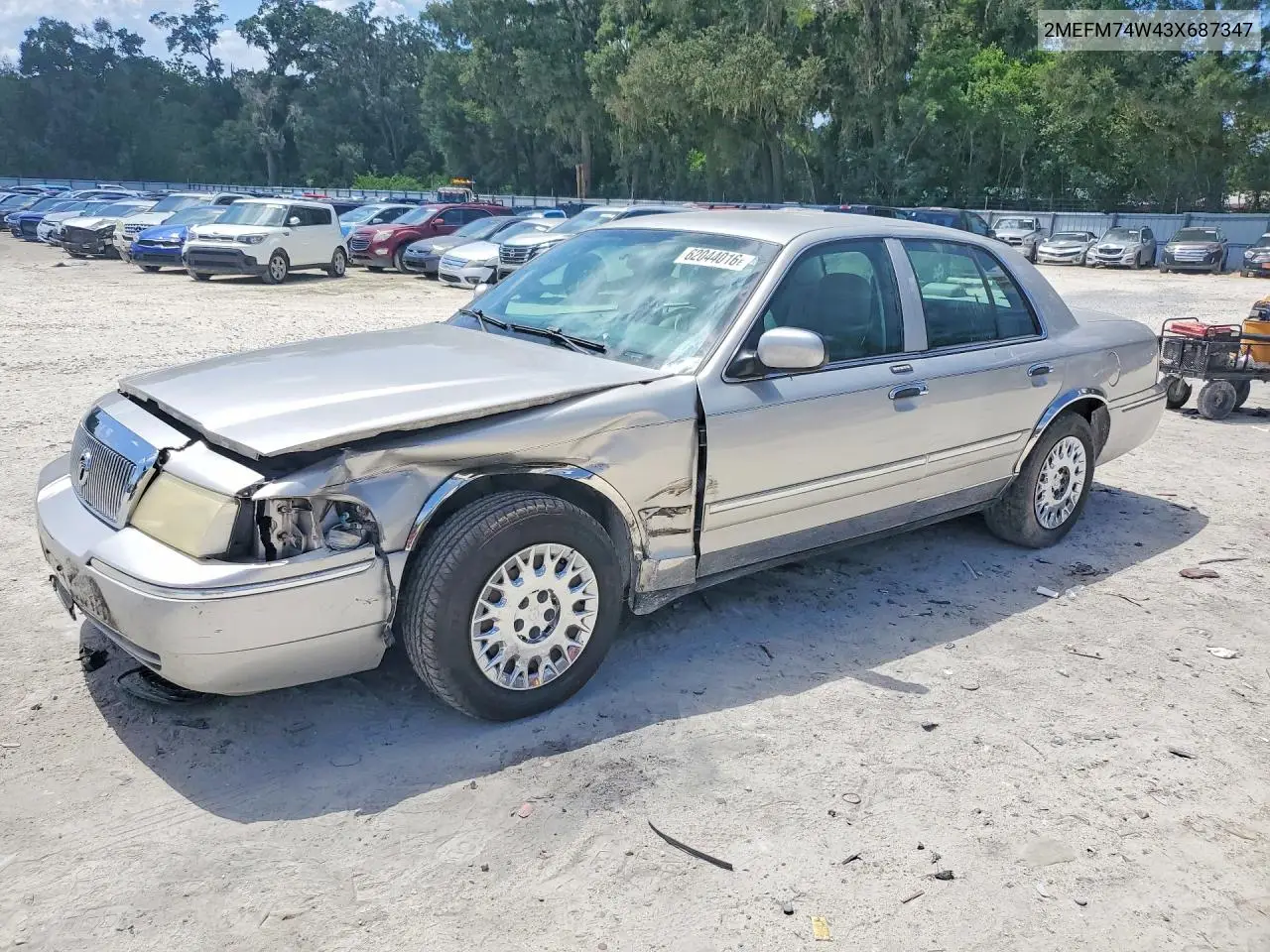 2003 Mercury Grand Marquis Gs VIN: 2MEFM74W43X687347 Lot: 62044016