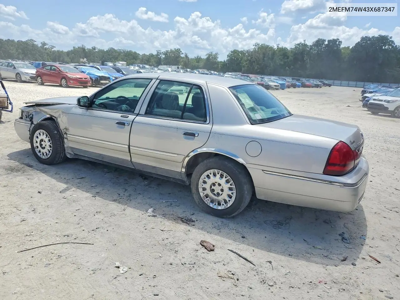 2003 Mercury Grand Marquis Gs VIN: 2MEFM74W43X687347 Lot: 62044016