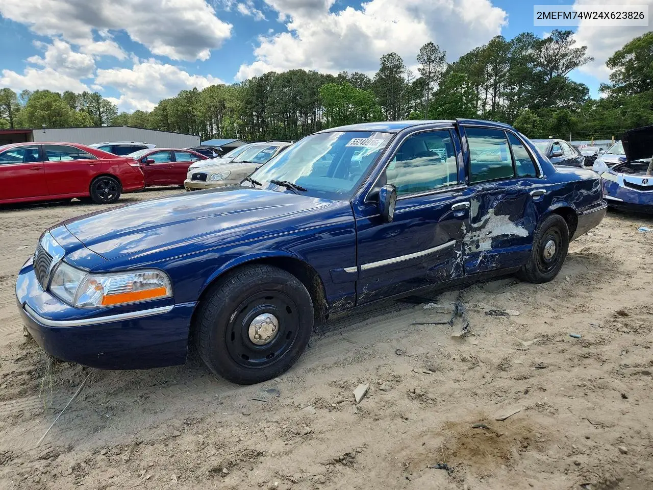 2004 Mercury Grand Marquis Gs VIN: 2MEFM74W24X623826 Lot: 55240916