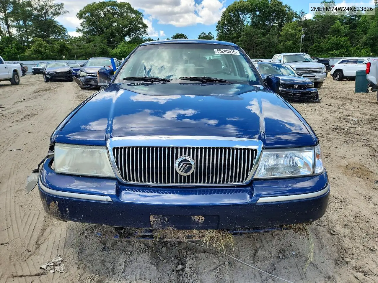 2004 Mercury Grand Marquis Gs VIN: 2MEFM74W24X623826 Lot: 55240916