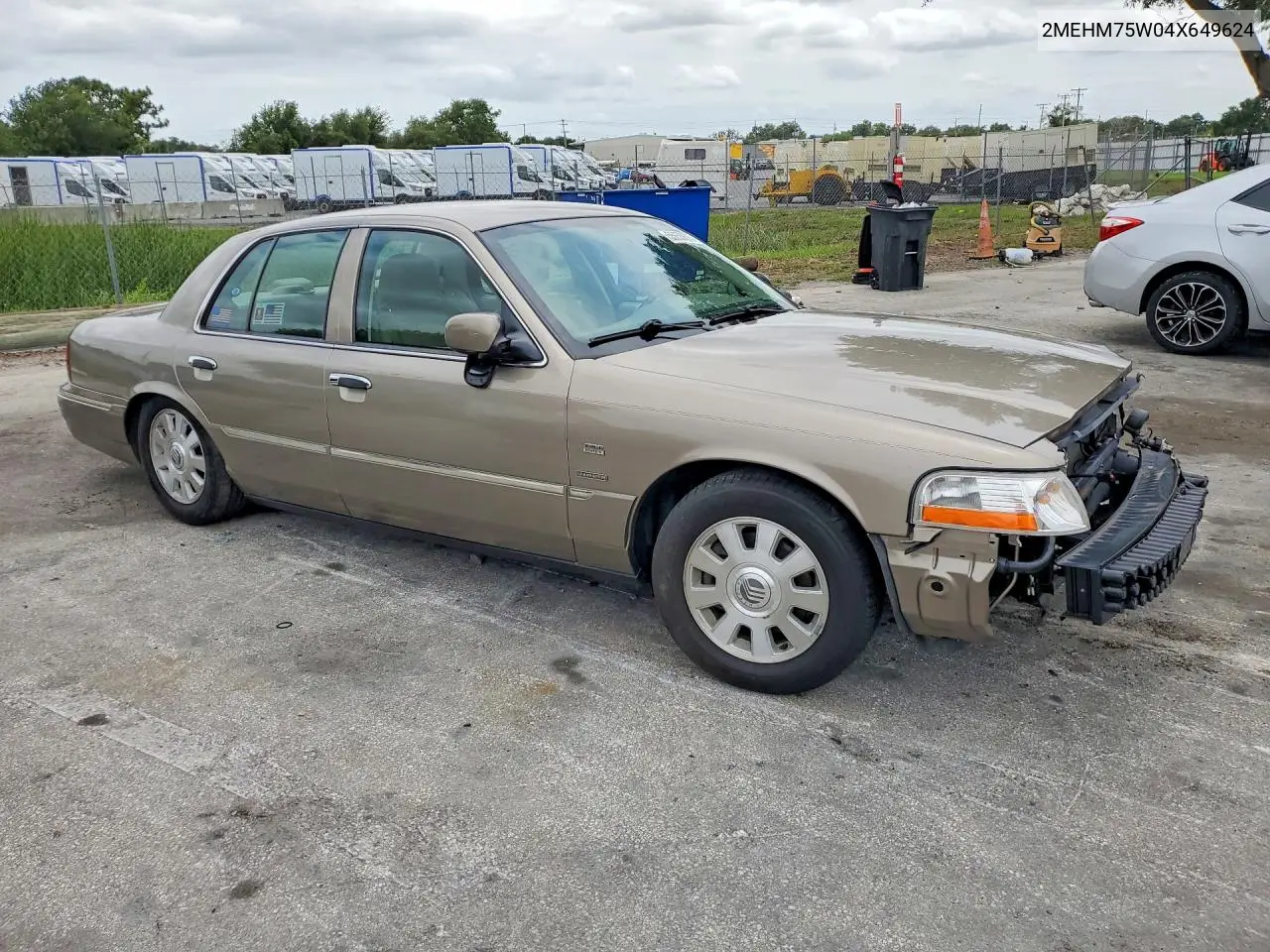 2004 Mercury Grand Marquis Ls VIN: 2MEHM75W04X649624 Lot: 55653676