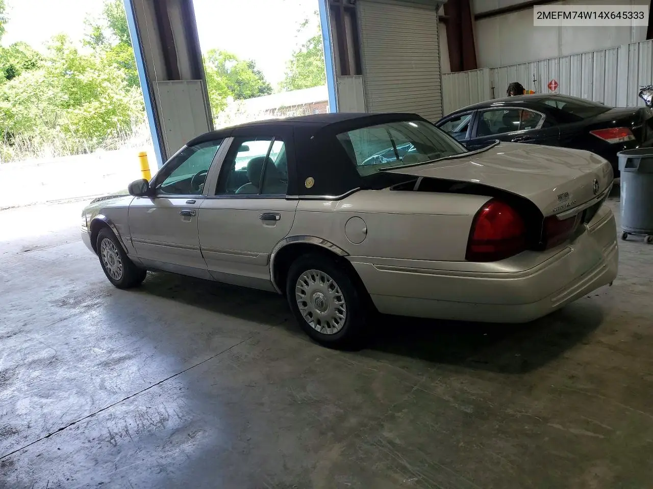 2004 Mercury Grand Marquis Gs VIN: 2MEFM74W14X645333 Lot: 56162206
