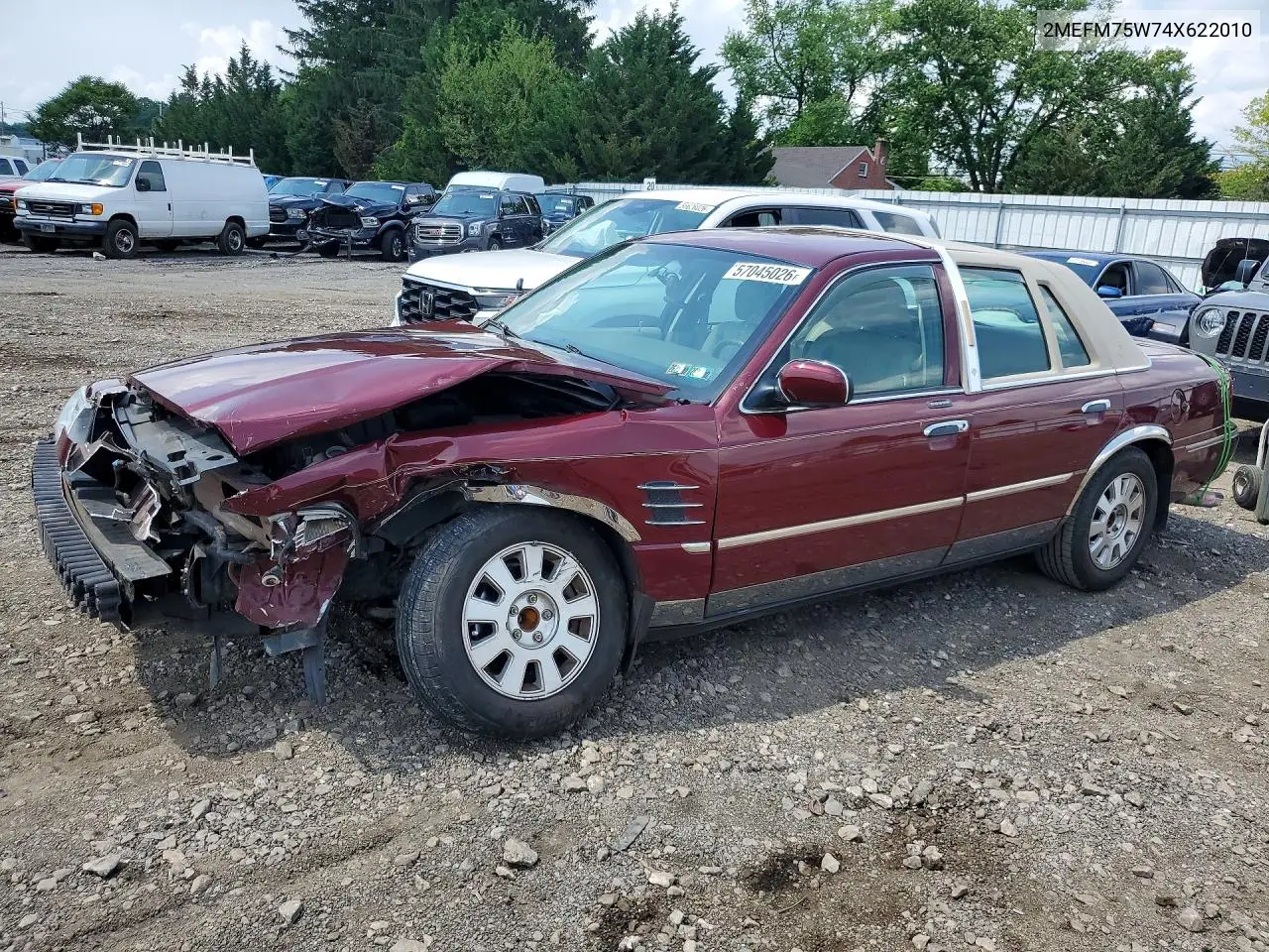 2004 Mercury Grand Marquis Ls VIN: 2MEFM75W74X622010 Lot: 57045026