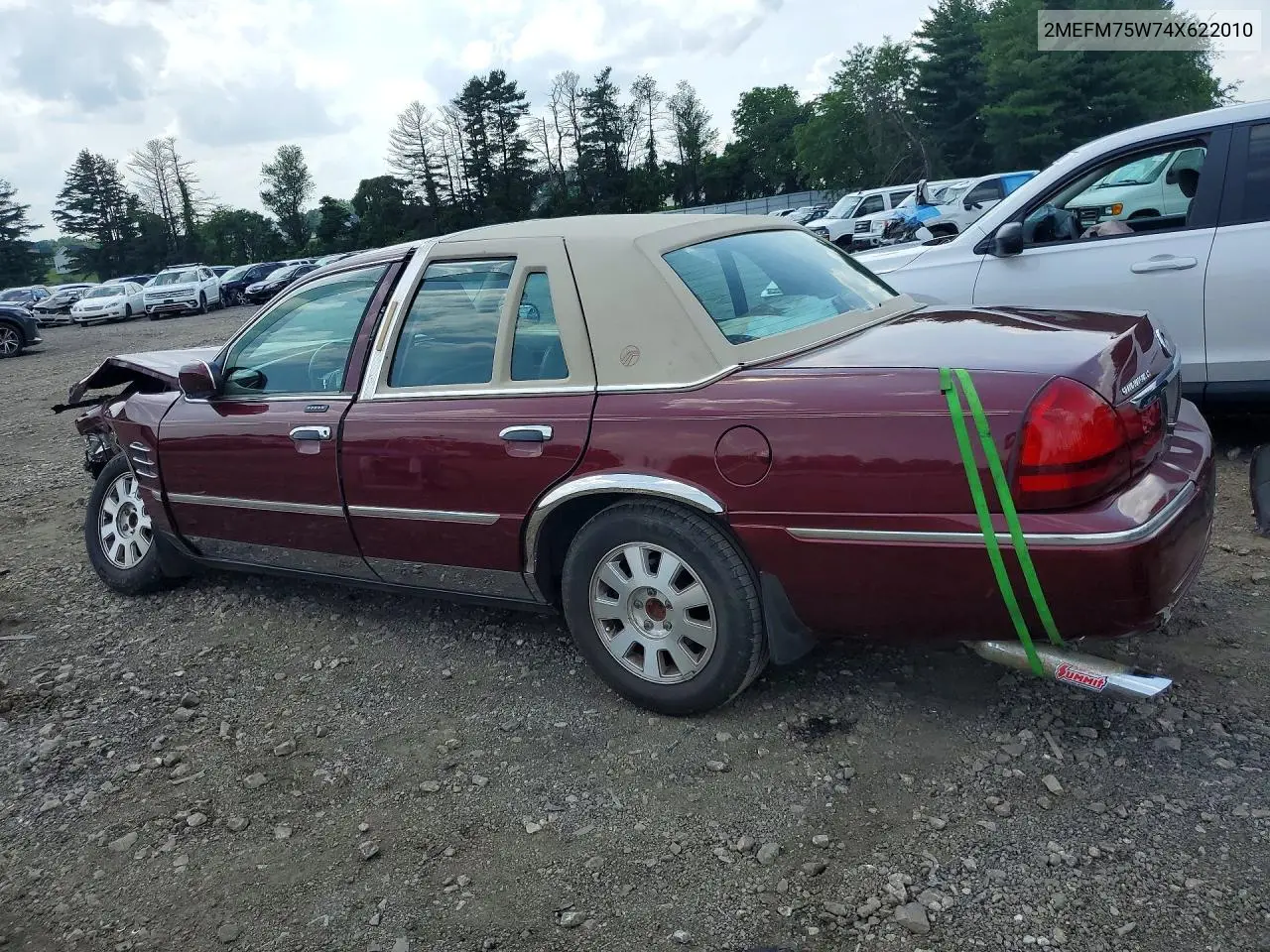 2004 Mercury Grand Marquis Ls VIN: 2MEFM75W74X622010 Lot: 57045026