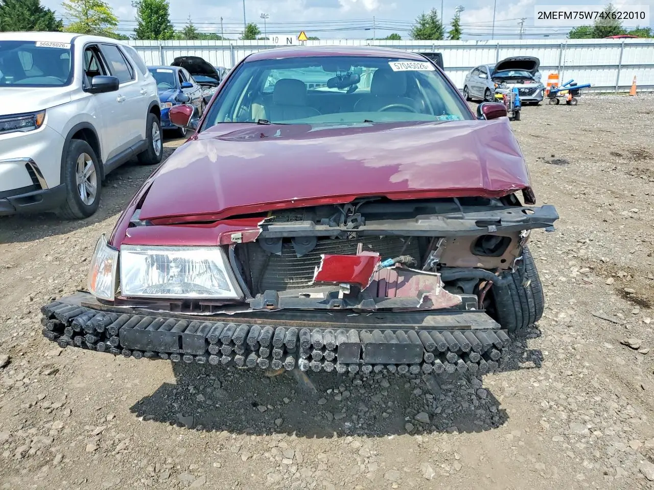 2004 Mercury Grand Marquis Ls VIN: 2MEFM75W74X622010 Lot: 57045026
