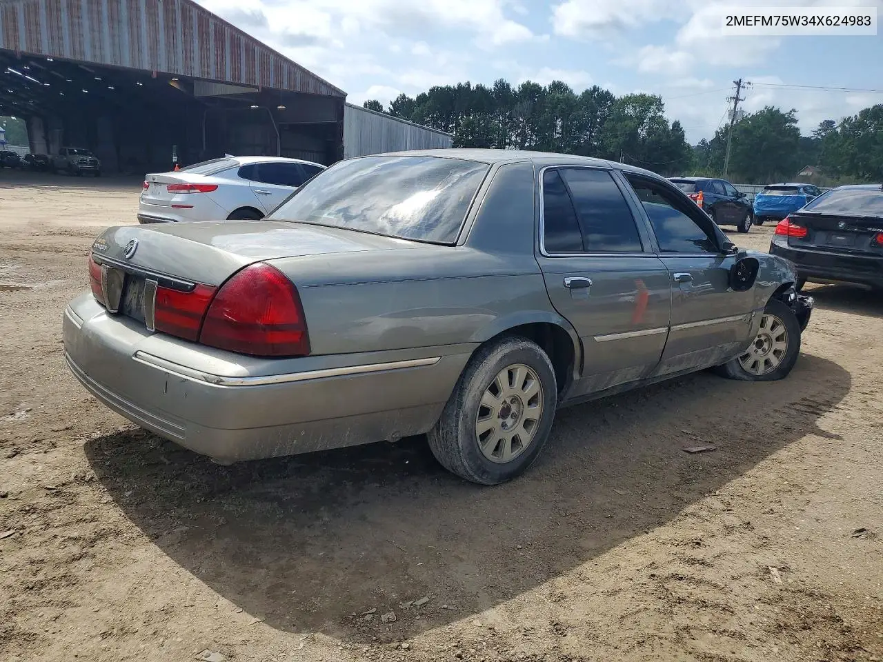 2004 Mercury Grand Marquis Ls VIN: 2MEFM75W34X624983 Lot: 58284436
