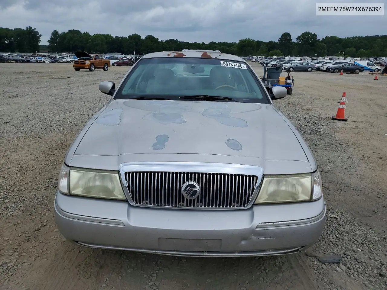 2004 Mercury Grand Marquis Ls VIN: 2MEFM75W24X676394 Lot: 58731456