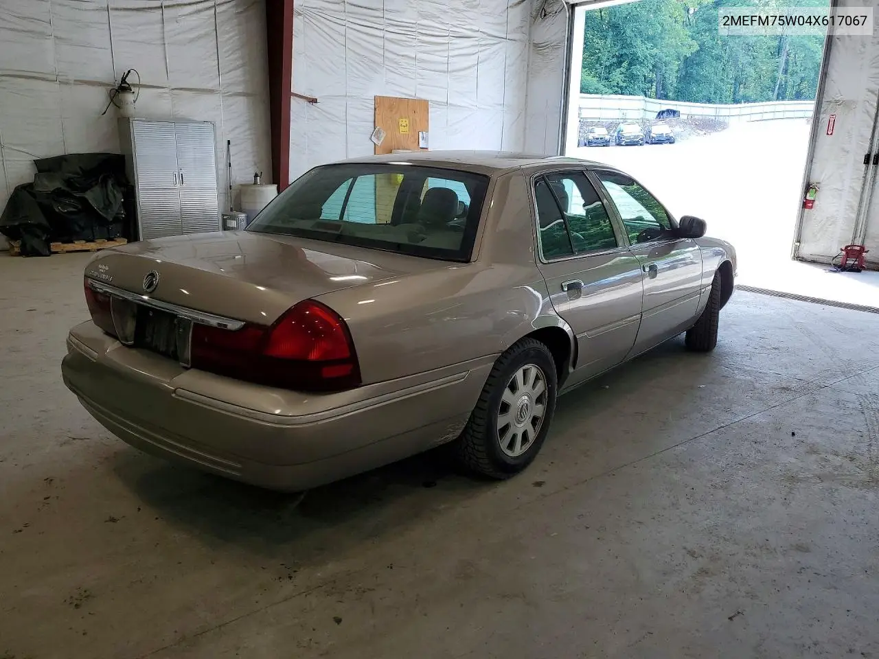 2004 Mercury Grand Marquis Ls VIN: 2MEFM75W04X617067 Lot: 60742476
