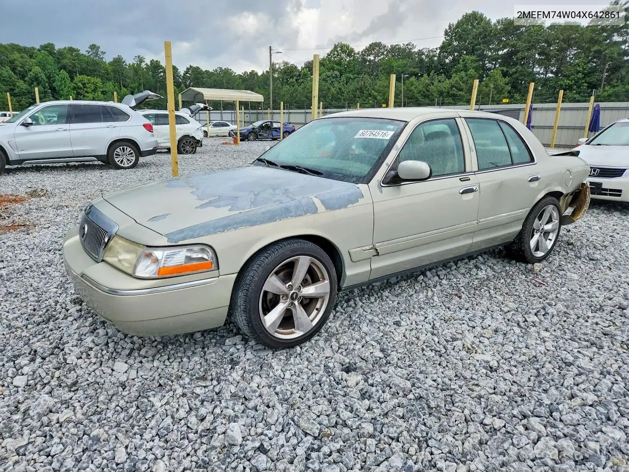 2004 Mercury Grand Marquis Gs VIN: 2MEFM74W04X642861 Lot: 60764516