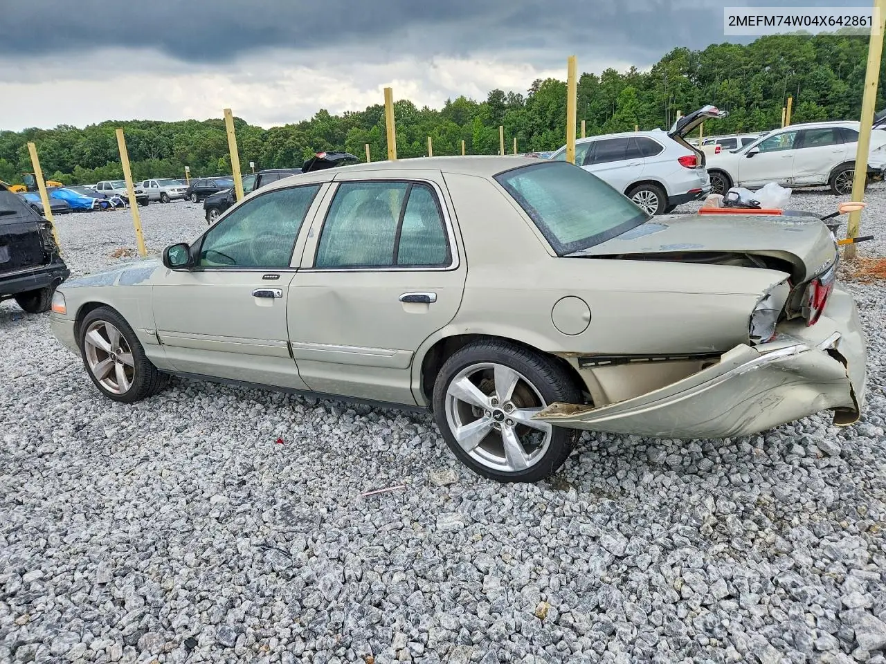 2004 Mercury Grand Marquis Gs VIN: 2MEFM74W04X642861 Lot: 60764516