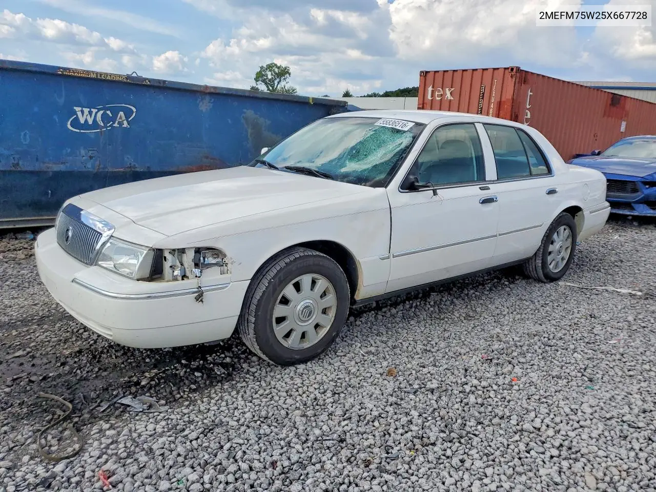 2005 Mercury Grand Marquis Ls VIN: 2MEFM75W25X667728 Lot: 55836516
