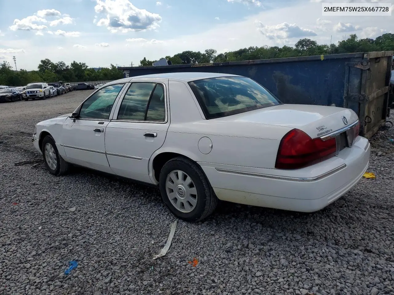 2005 Mercury Grand Marquis Ls VIN: 2MEFM75W25X667728 Lot: 55836516