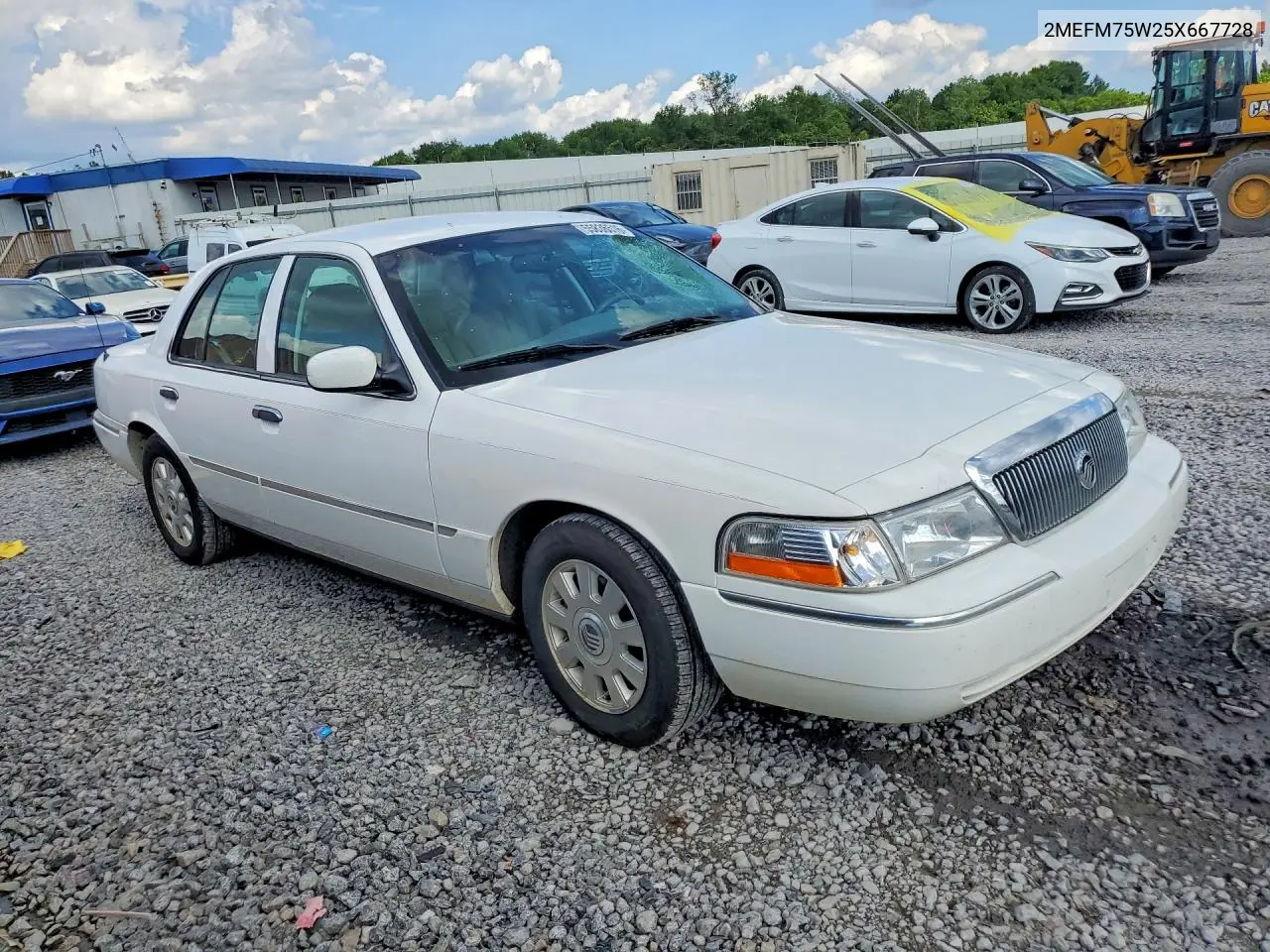 2005 Mercury Grand Marquis Ls VIN: 2MEFM75W25X667728 Lot: 55836516