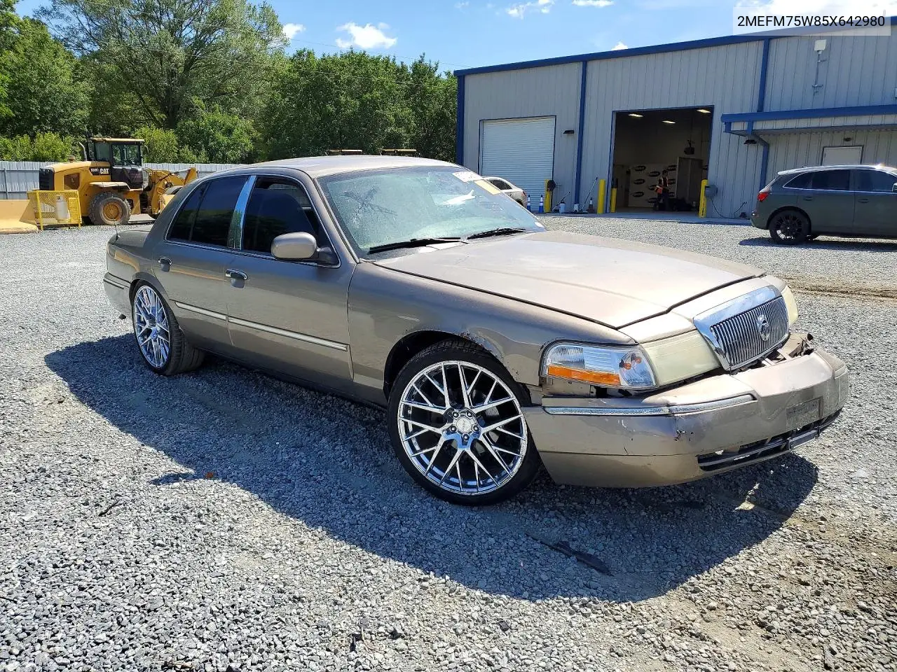 2005 Mercury Grand Marquis Ls VIN: 2MEFM75W85X642980 Lot: 57123456