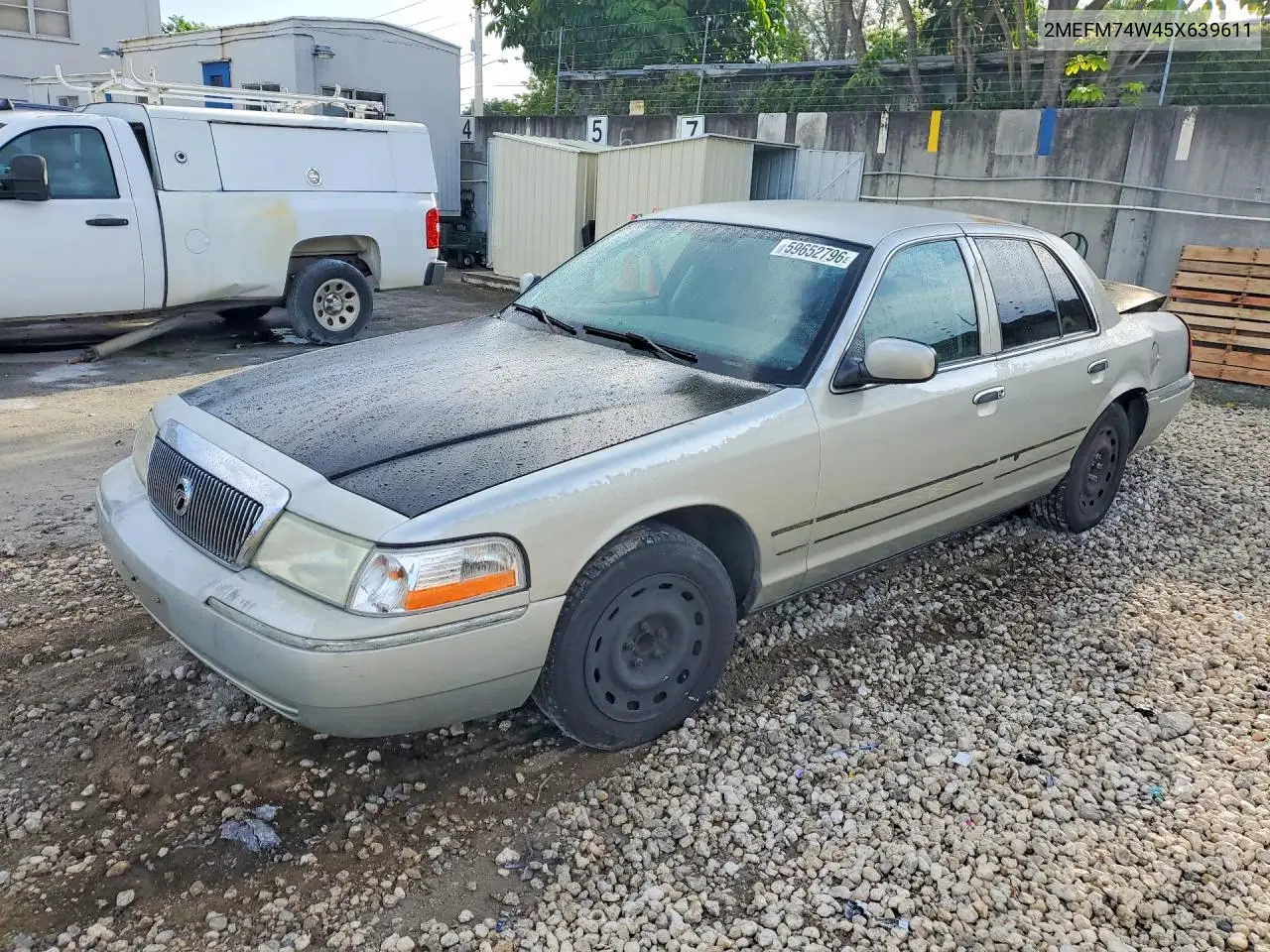 2005 Mercury Grand Marquis Gs VIN: 2MEFM74W45X639611 Lot: 59652796