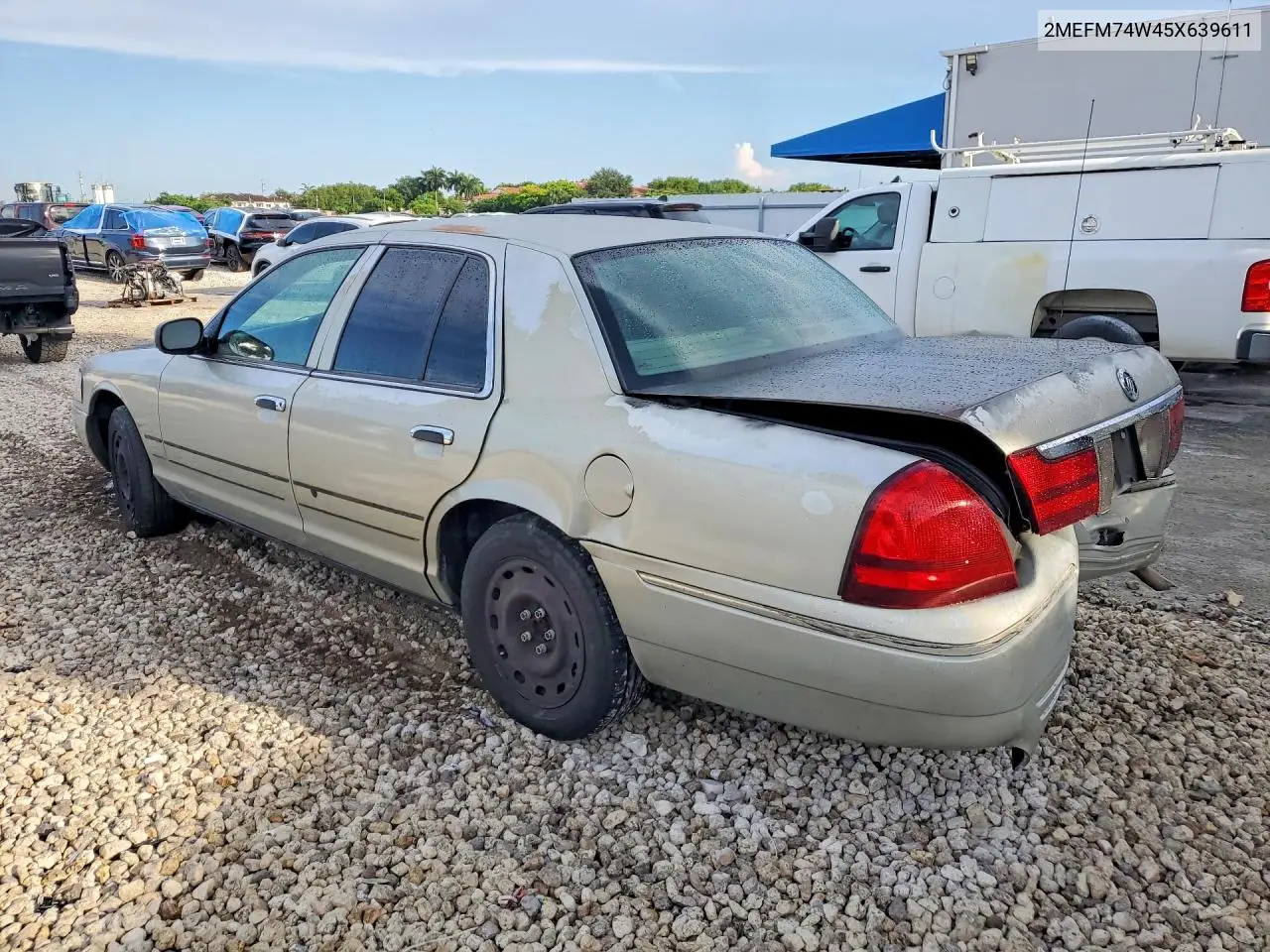2005 Mercury Grand Marquis Gs VIN: 2MEFM74W45X639611 Lot: 59652796