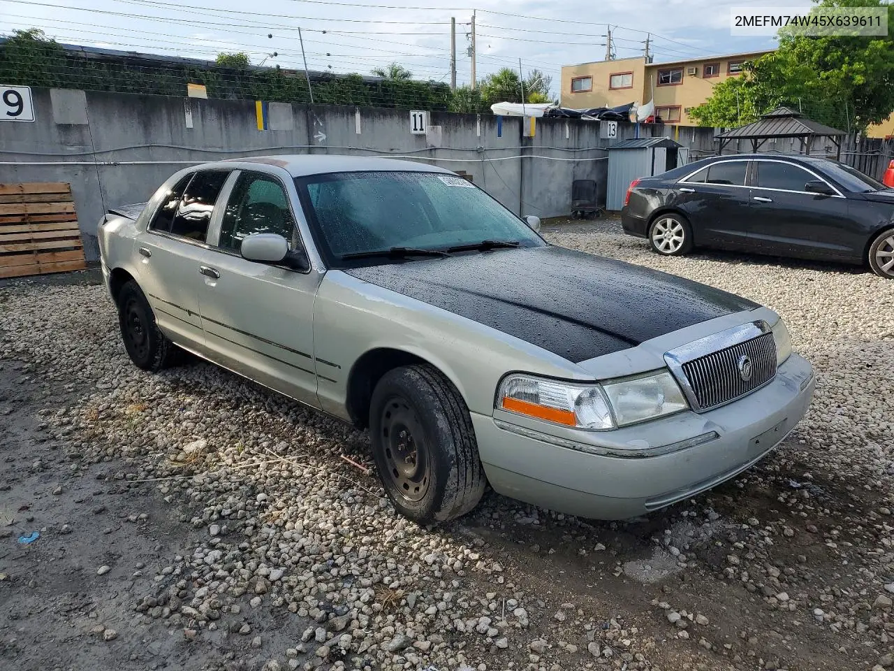 2005 Mercury Grand Marquis Gs VIN: 2MEFM74W45X639611 Lot: 59652796