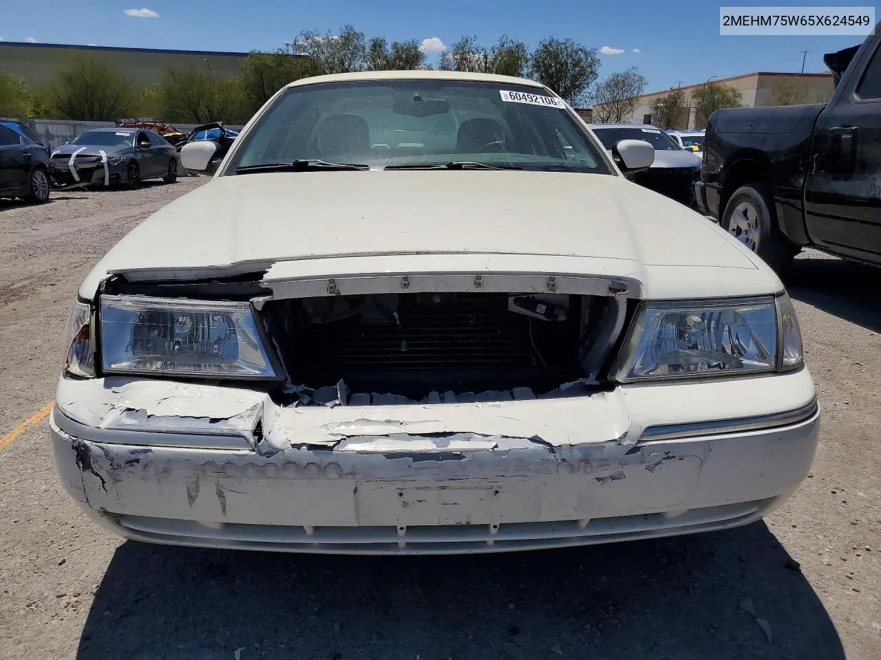 2005 Mercury Grand Marquis Ls VIN: 2MEHM75W65X624549 Lot: 60492106
