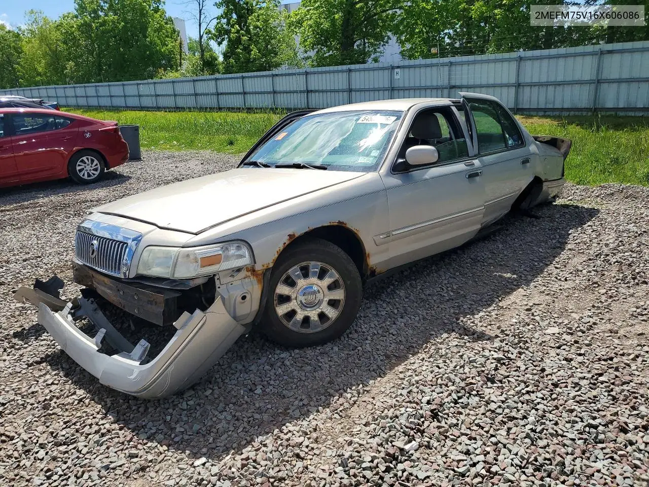 2006 Mercury Grand Marquis Ls VIN: 2MEFM75V16X606086 Lot: 54556126
