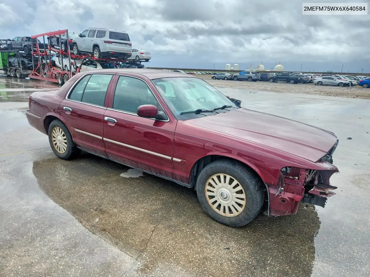 2006 Mercury Grand Marquis Ls VIN: 2MEFM75WX6X640584 Lot: 55168816