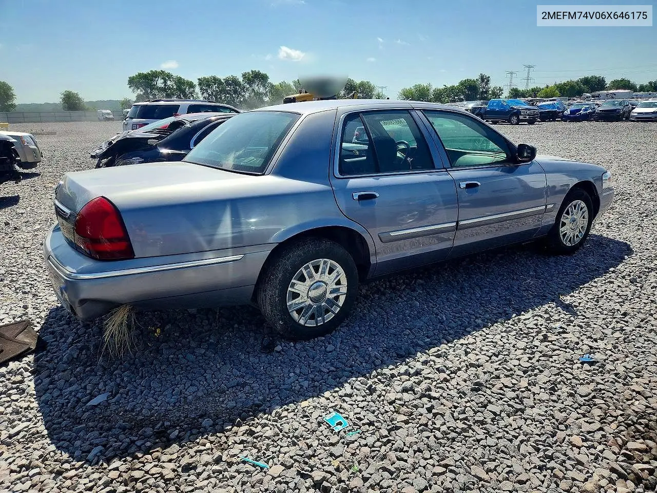2006 Mercury Grand Marquis Gs VIN: 2MEFM74V06X646175 Lot: 58973956