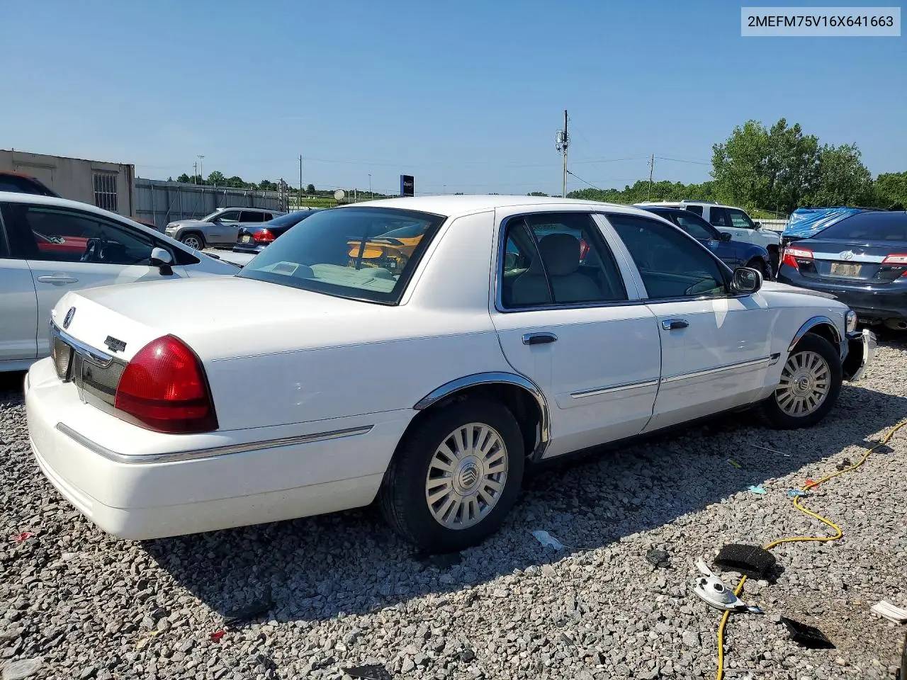 2006 Mercury Grand Marquis Ls VIN: 2MEFM75V16X641663 Lot: 59805756