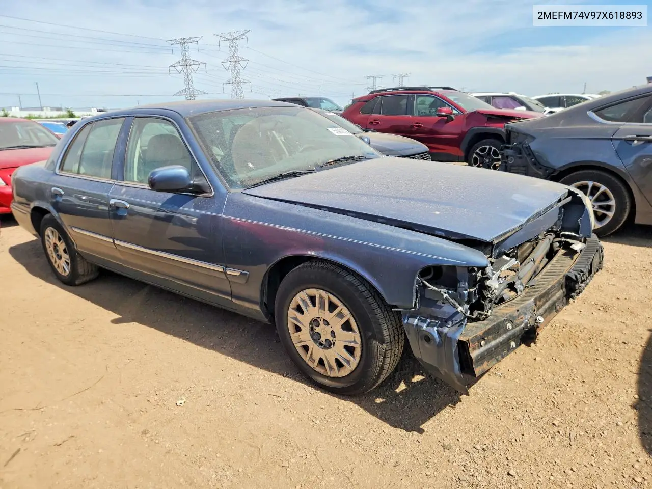 2007 Mercury Grand Marquis Gs VIN: 2MEFM74V97X618893 Lot: 55924276