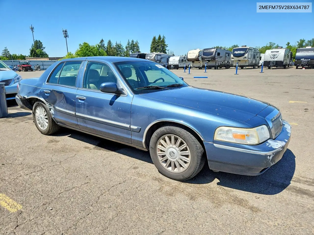 2008 Mercury Grand Marquis Ls VIN: 2MEFM75V28X634787 Lot: 54944186