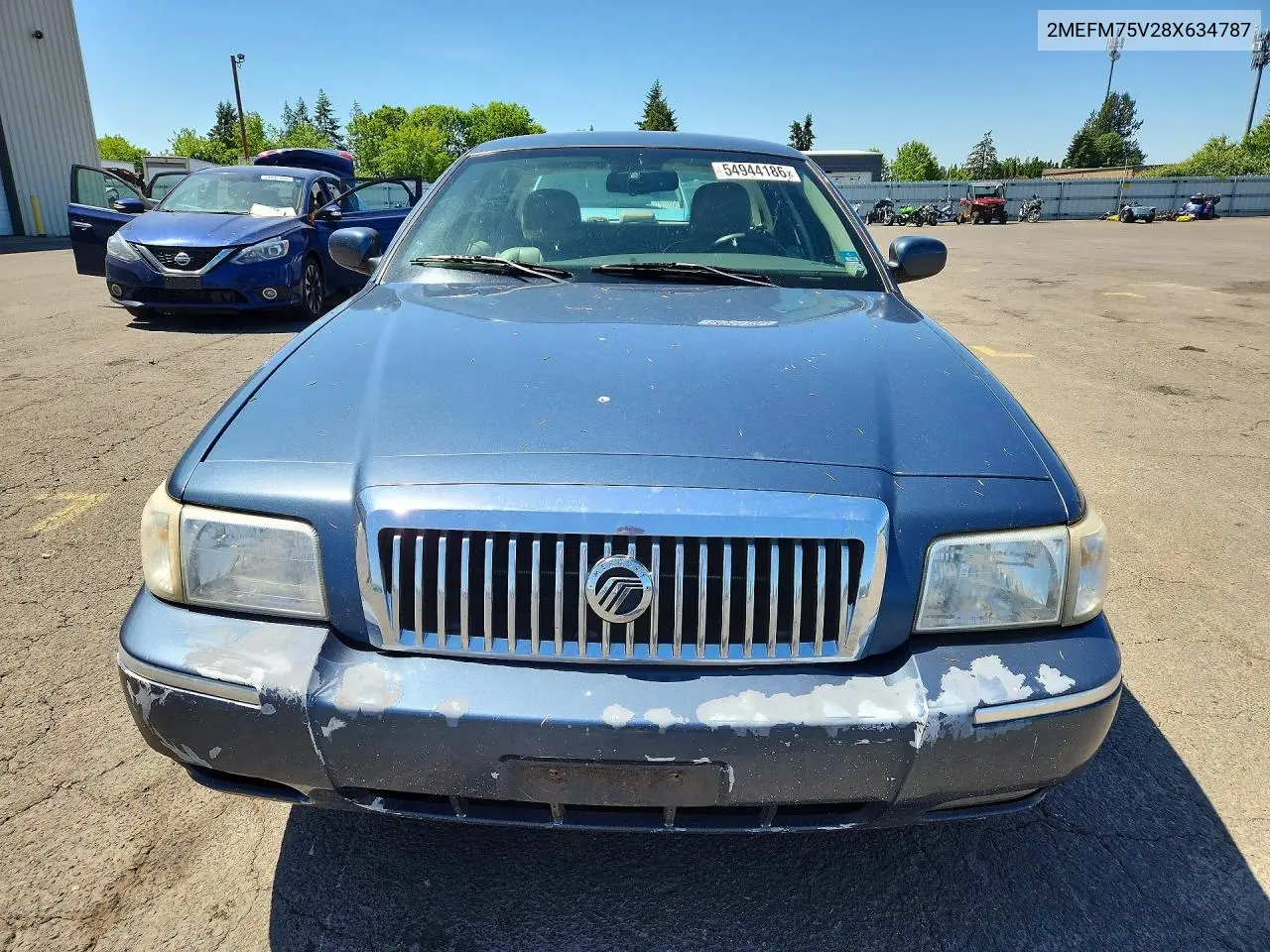 2008 Mercury Grand Marquis Ls VIN: 2MEFM75V28X634787 Lot: 54944186