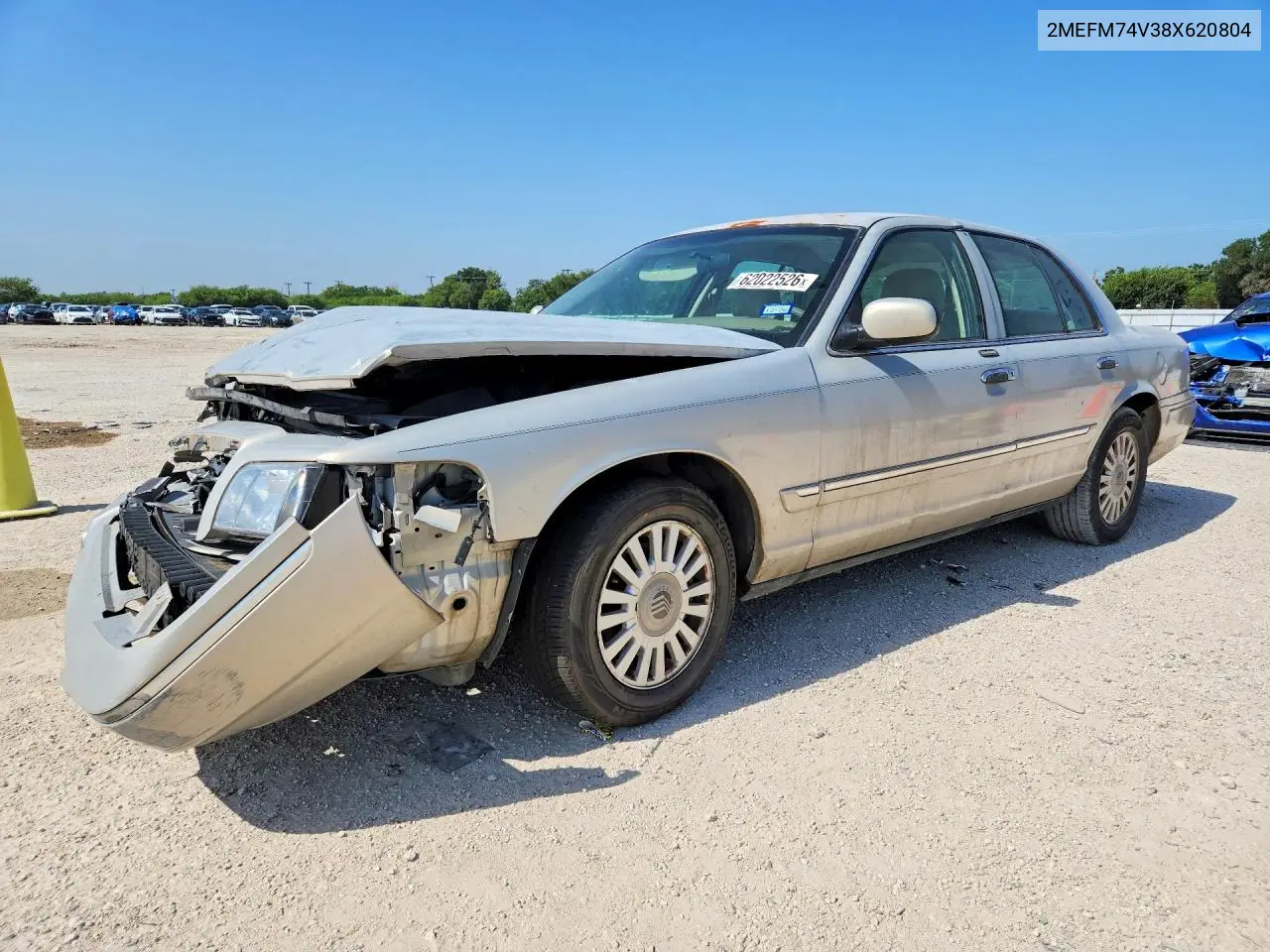 2008 Mercury Grand Marquis Gs VIN: 2MEFM74V38X620804 Lot: 62022526