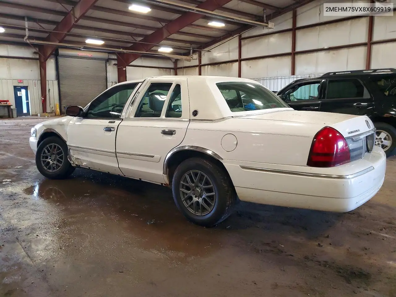 2008 Mercury Grand Marquis Ls VIN: 2MEHM75VX8X609919 Lot: 79135345