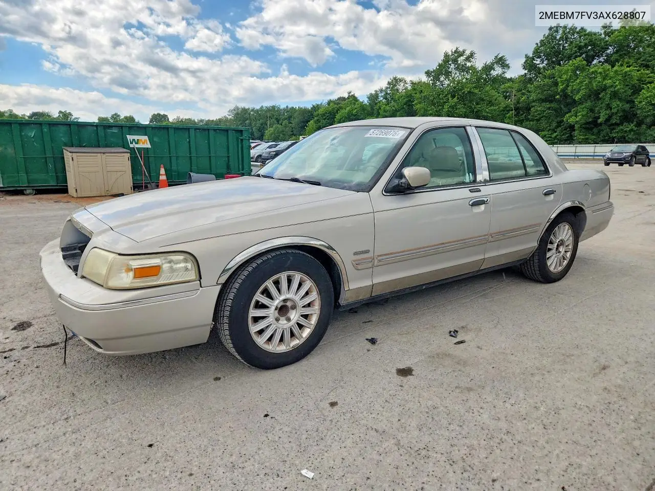 2010 Mercury Grand Marquis Ls VIN: 2MEBM7FV3AX628807 Lot: 57269076
