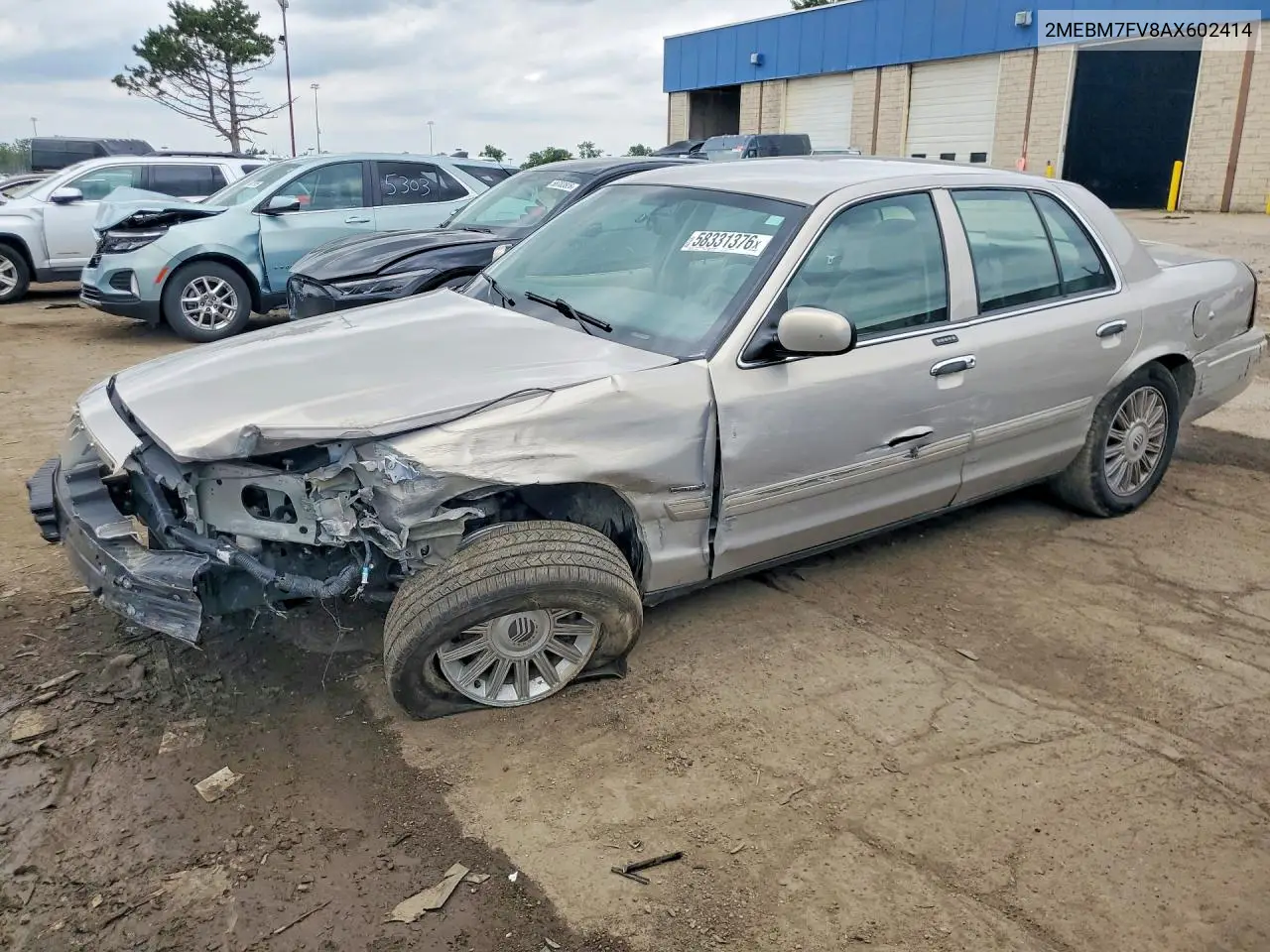 2010 Mercury Grand Marquis Ls VIN: 2MEBM7FV8AX602414 Lot: 58331376