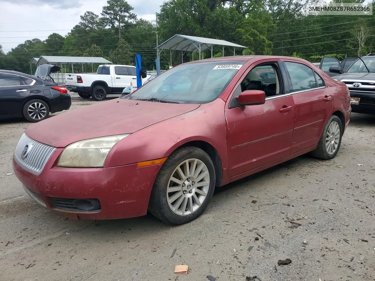 2007 Mercury Milan Premier VIN: 3MEHM08Z87R652366 Lot: 53959746