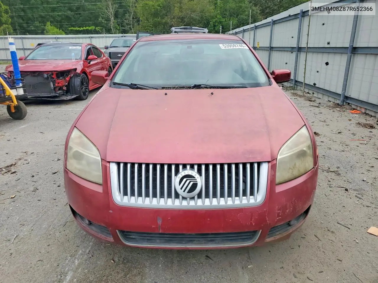 2007 Mercury Milan Premier VIN: 3MEHM08Z87R652366 Lot: 53959746