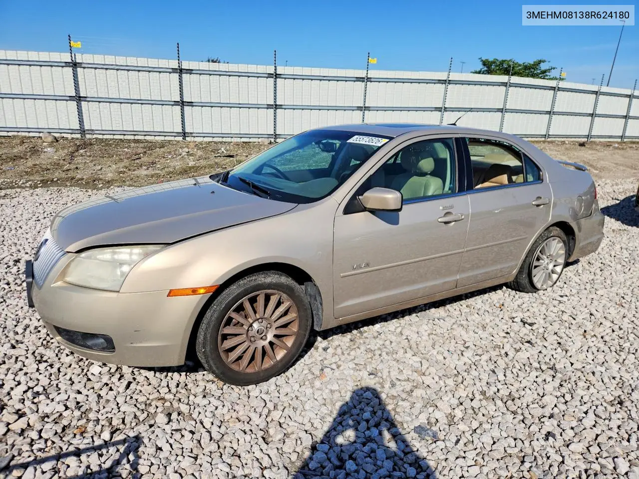 2008 Mercury Milan Premier VIN: 3MEHM08138R624180 Lot: 60149006