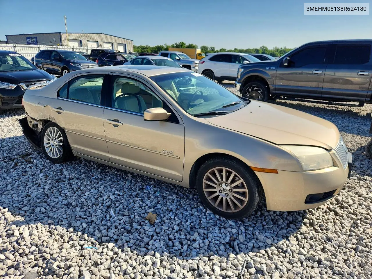 2008 Mercury Milan Premier VIN: 3MEHM08138R624180 Lot: 60149006