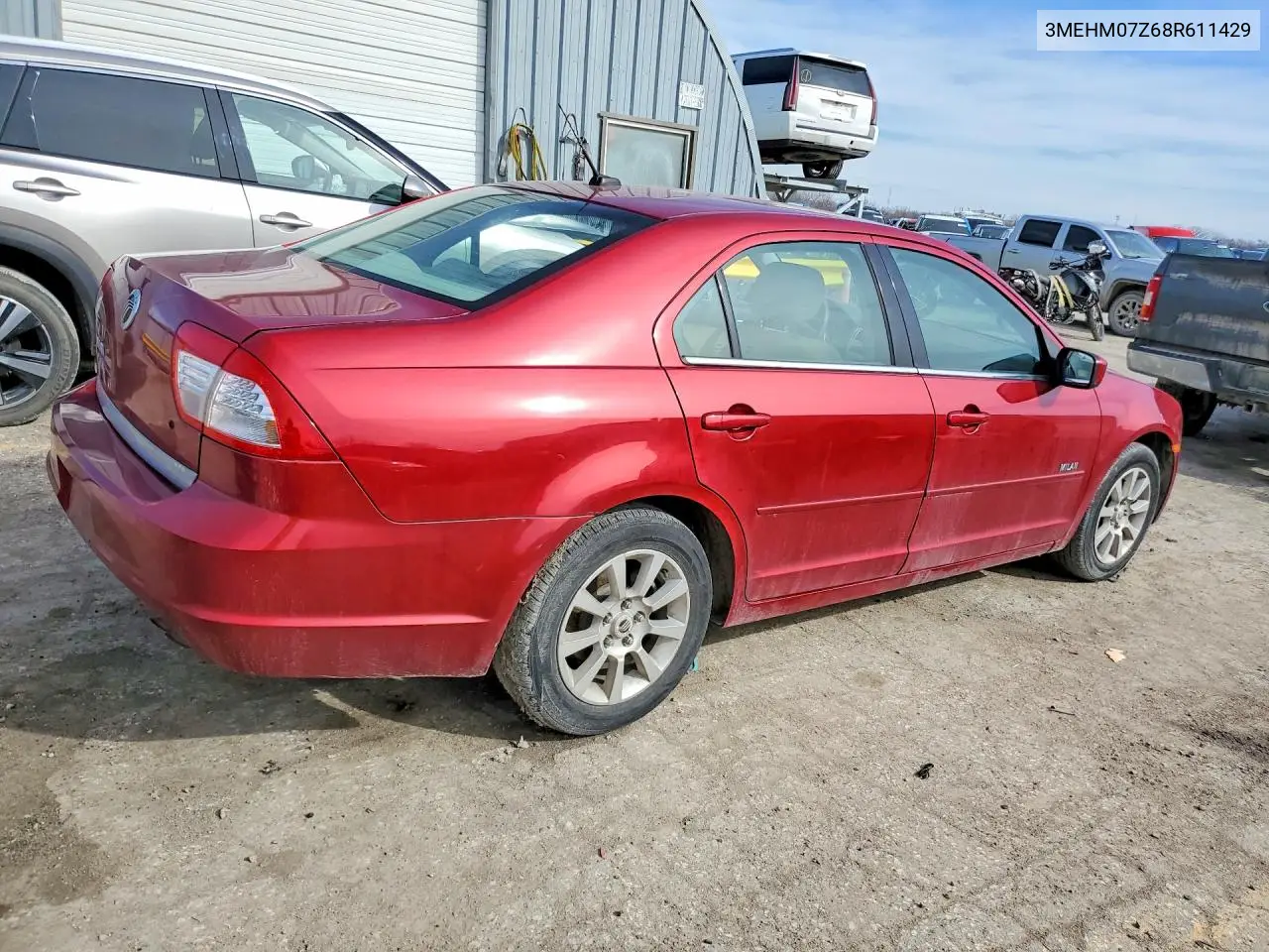 2008 Merc Milan VIN: 3MEHM07Z68R611429 Lot: 79372785