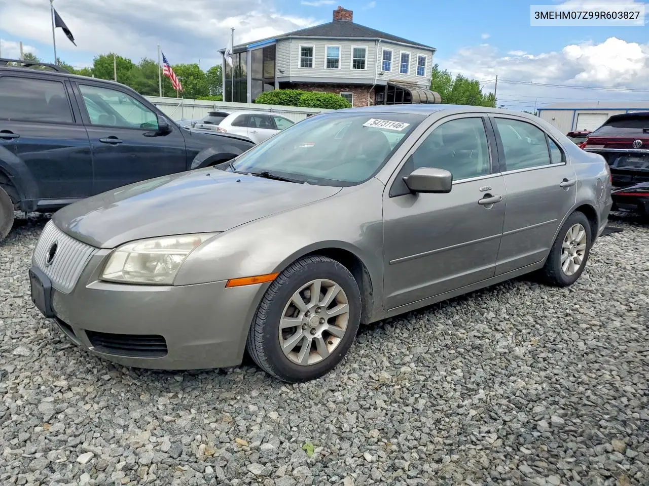 2009 Mercury Milan VIN: 3MEHM07Z99R603827 Lot: 54731146