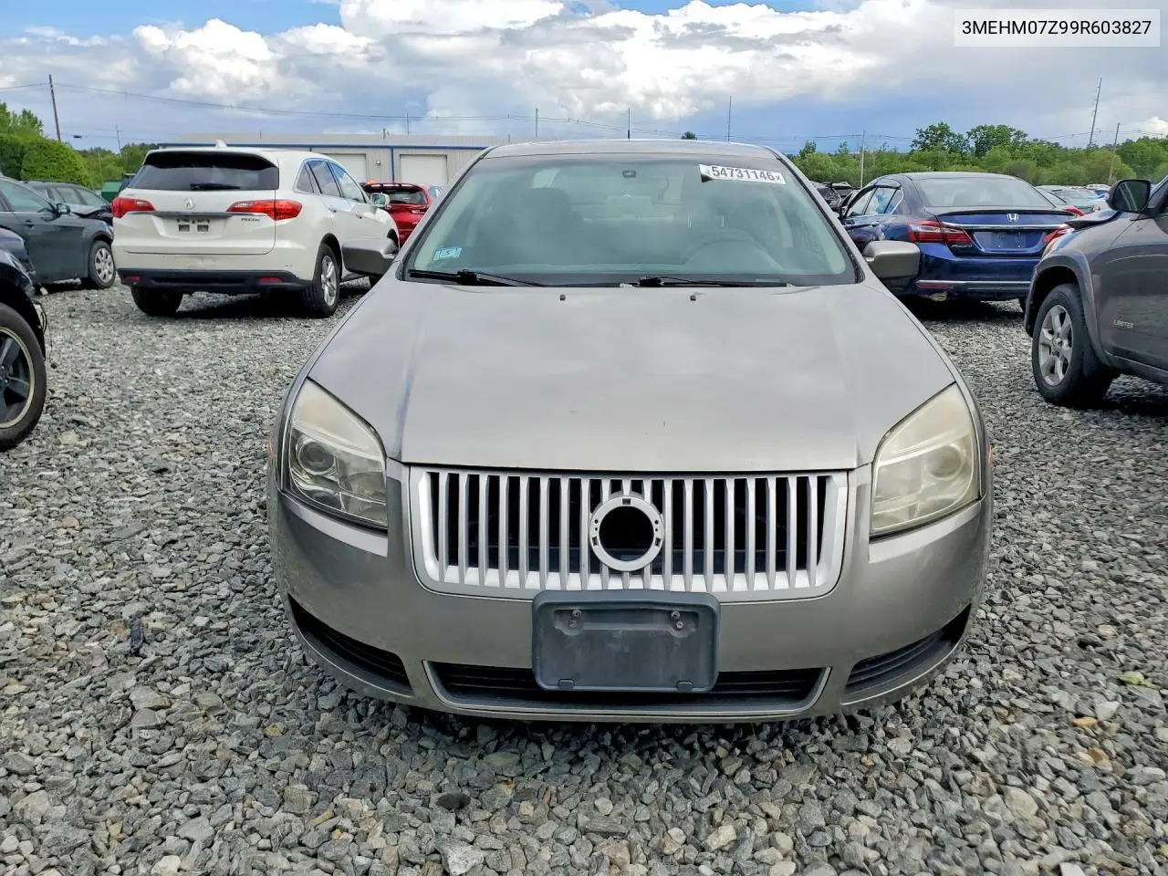 2009 Mercury Milan VIN: 3MEHM07Z99R603827 Lot: 54731146