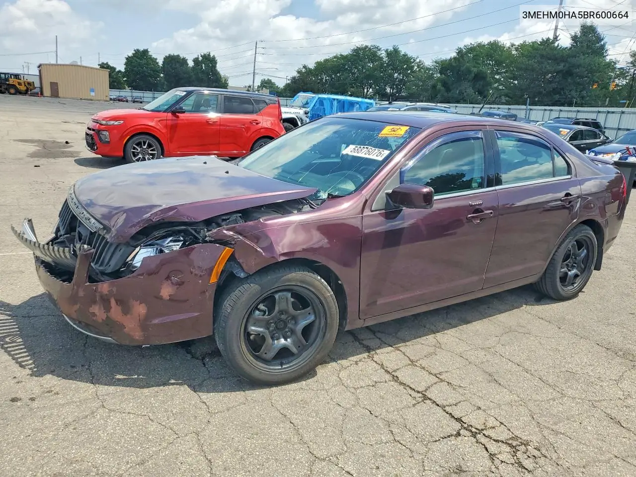 2011 Mercury Milan VIN: 3MEHM0HA5BR600664 Lot: 58876076