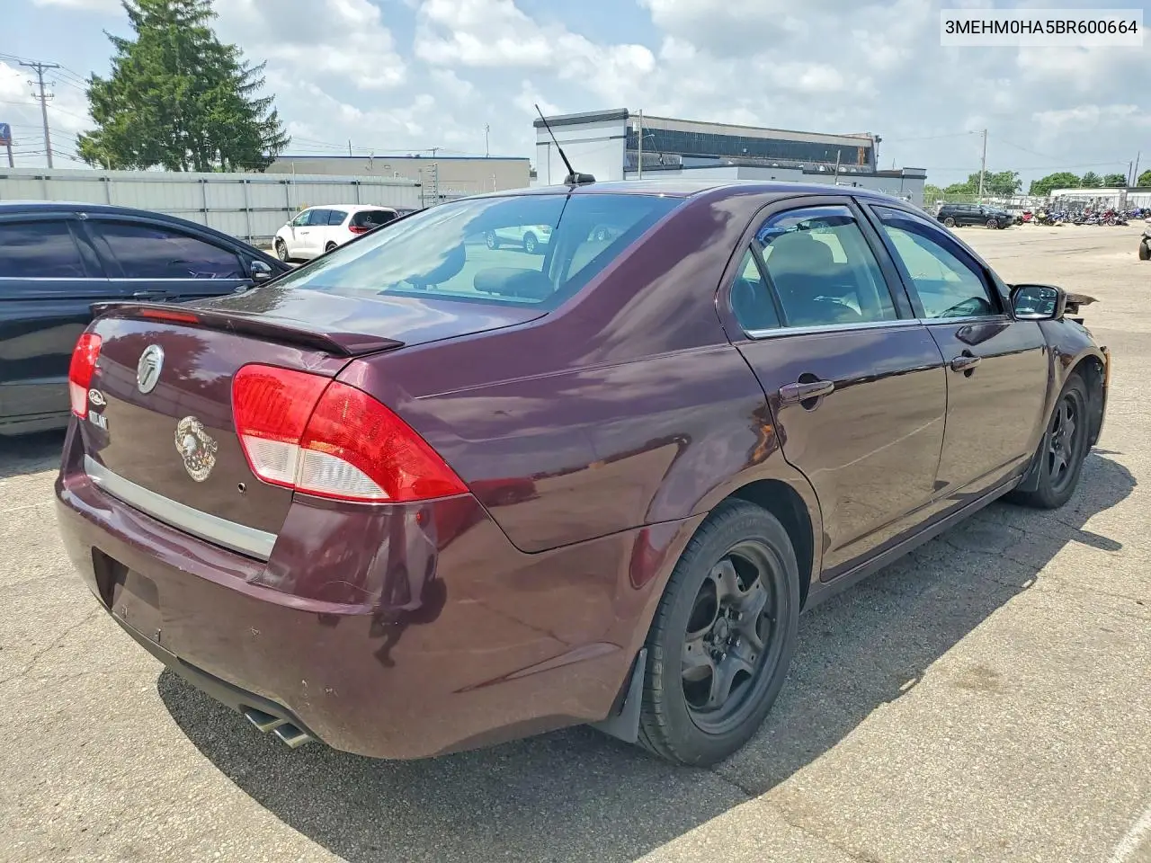 2011 Mercury Milan VIN: 3MEHM0HA5BR600664 Lot: 58876076