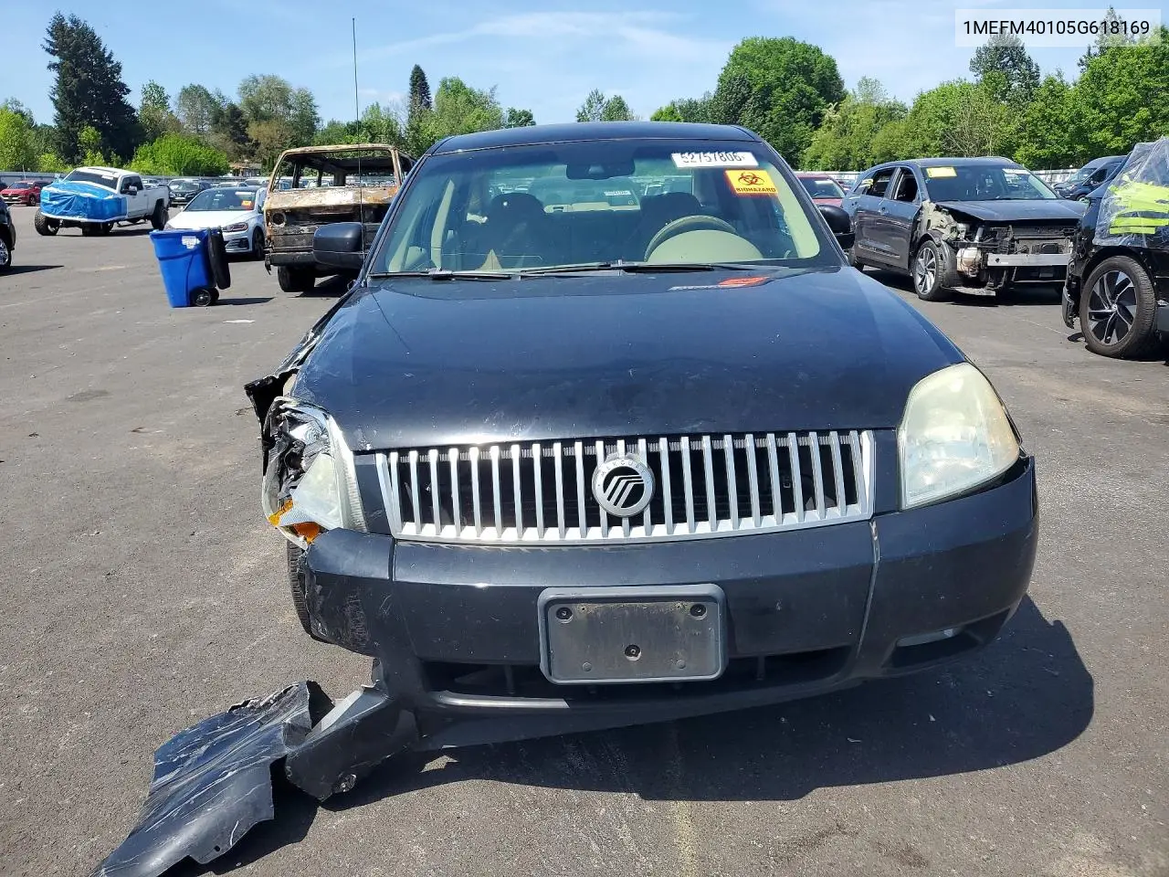 2005 Mercury Montego Luxury VIN: 1MEFM40105G618169 Lot: 52757806