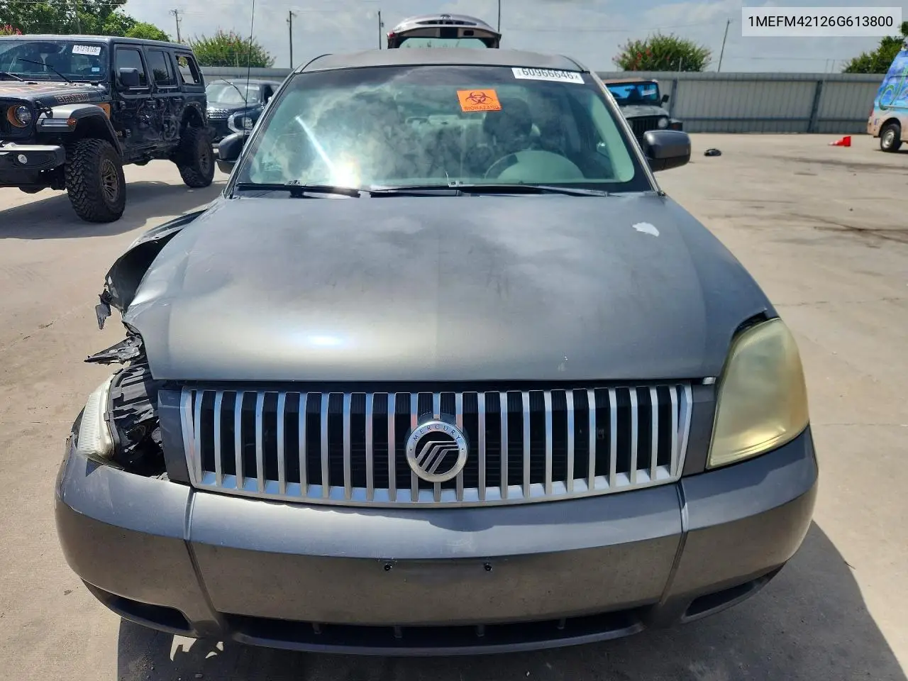 2006 Mercury Montego Premier VIN: 1MEFM42126G613800 Lot: 60966646