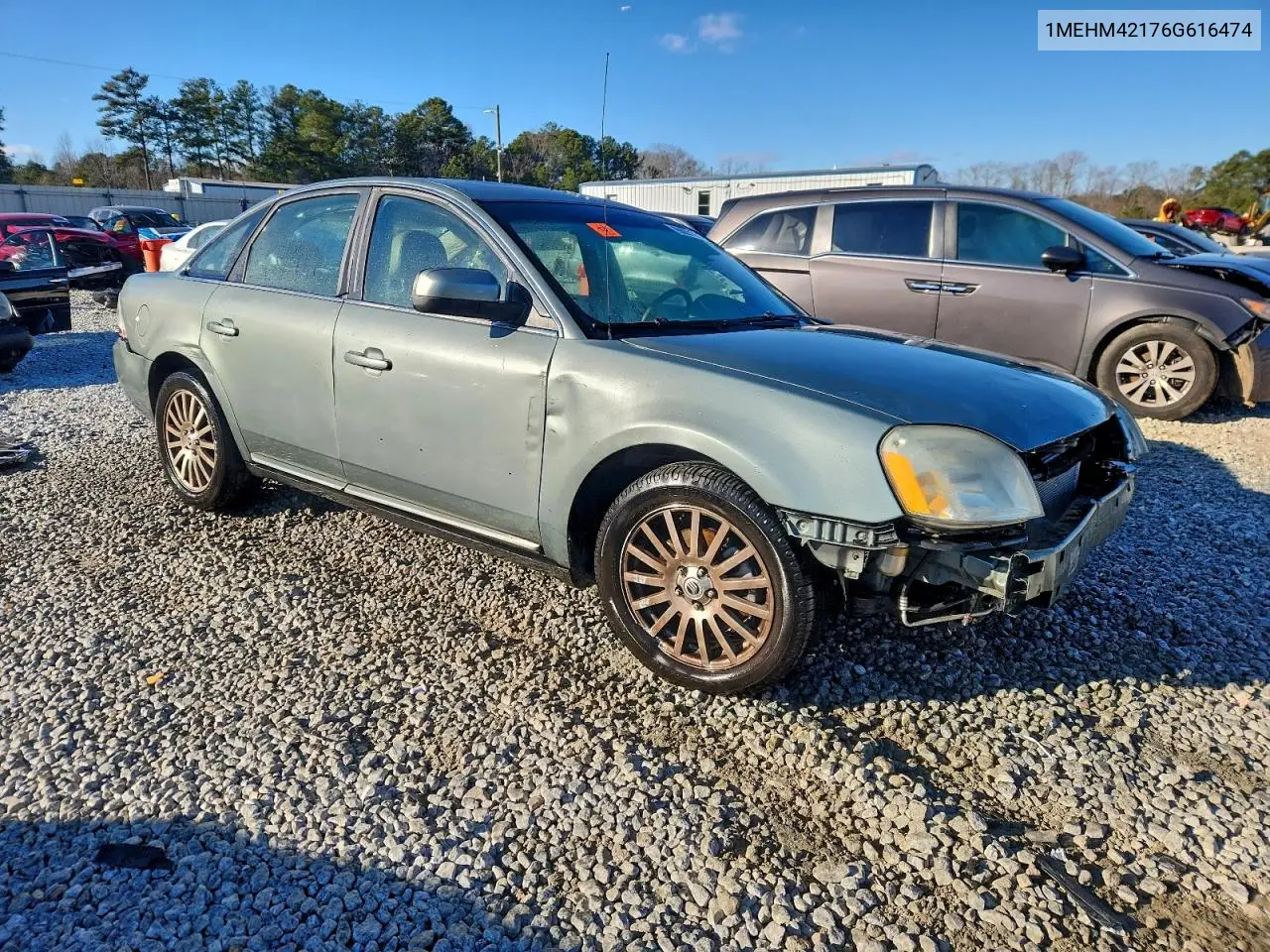 2006 Mercury Montego Premier VIN: 1MEHM42176G616474 Lot: 99883155