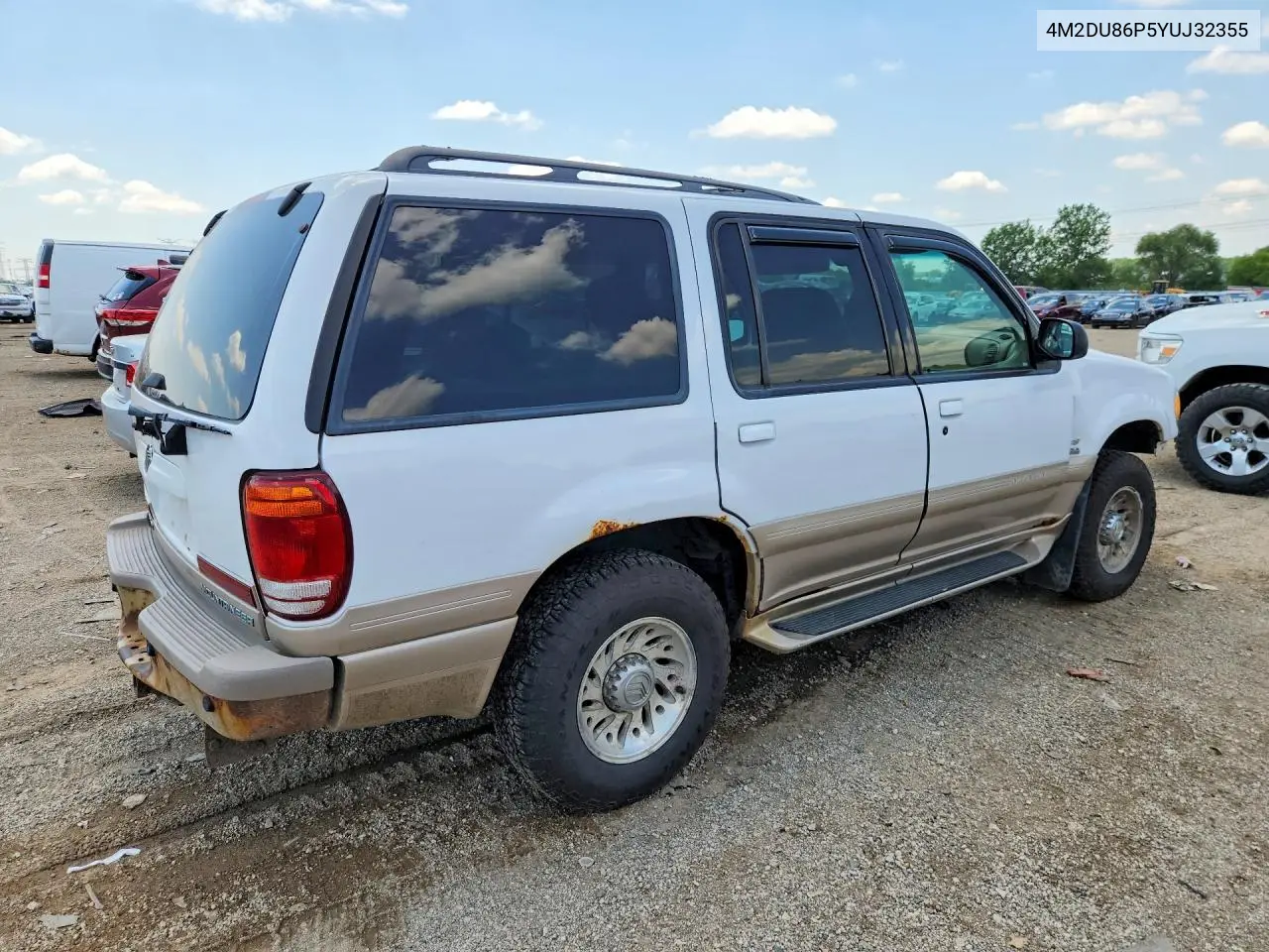 2000 Mercury Mountaineer VIN: 4M2DU86P5YUJ32355 Lot: 60089976