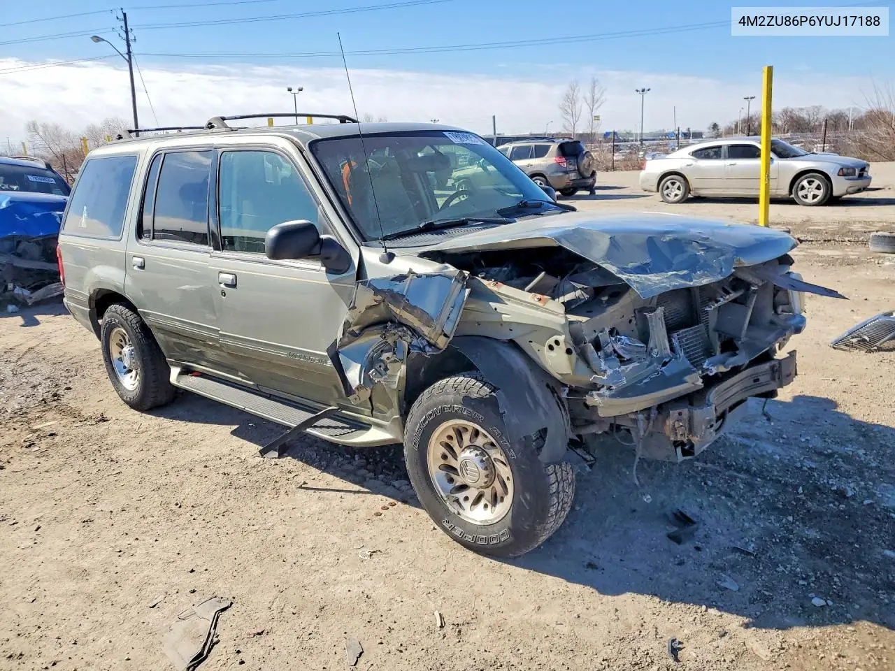 2000 Mercury Mountaineer VIN: 4M2ZU86P6YUJ17188 Lot: 78824825
